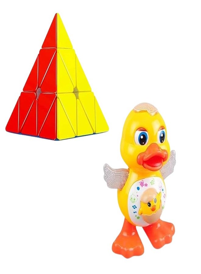 MKY Speed Cube Puzzle & Adults, Sticker Less Speed Cube, Brainstorming Cube Above 3 Years and Dancing Duck with Flashing Lights and Musical Sounds Best Gift for Toddlers and Kids (Combo of 2) - Image 1